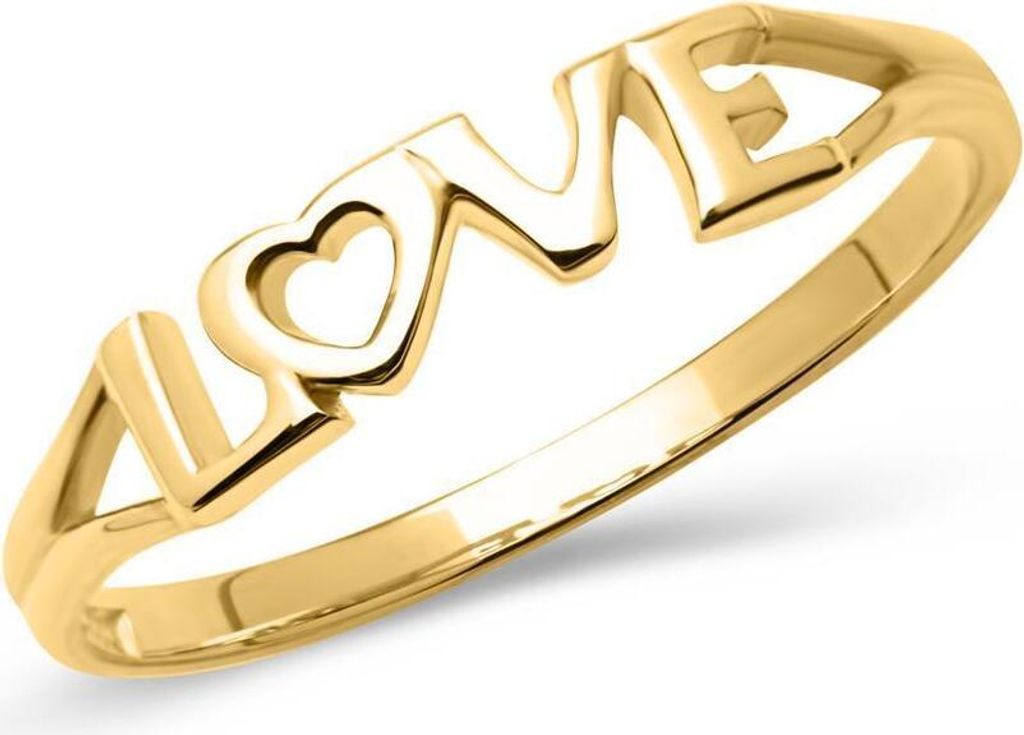 Unique Ring Love-Schriftzug aus echtem 333er Gold (8K Gold) GR0084