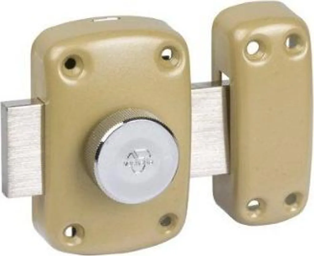 Verrou de Porte à Bouton et Cylindre de Sûreté Extérieur - Finition Gris
