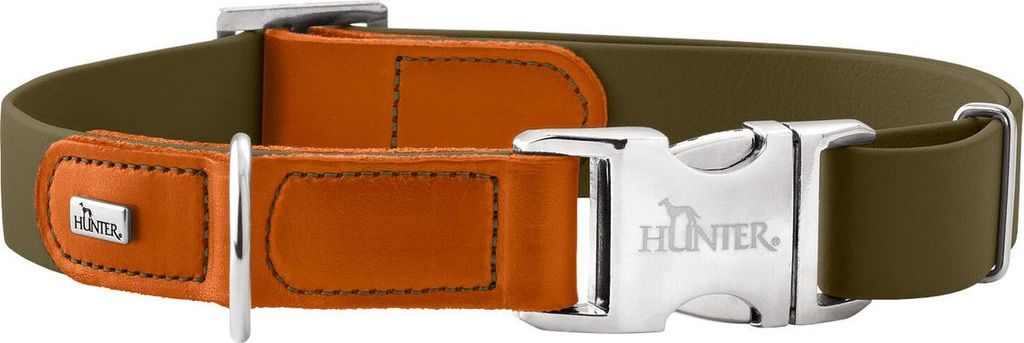 Hunter Halsband Wolmar Alu-Strong khaki/orange, Größe: M / Breite: 1,6 cm