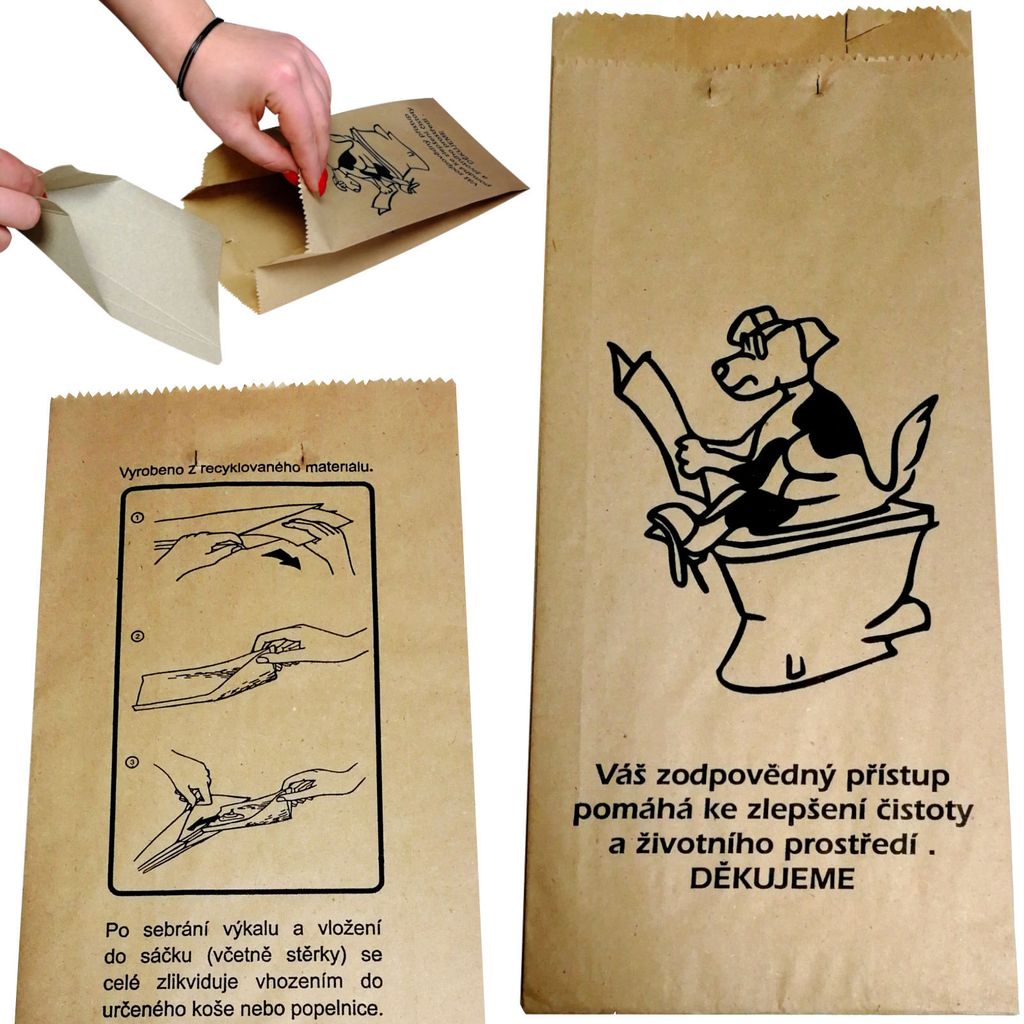 Papiertüten mit Pappschaufel für Hundekot FEDOG CZ 25 Stk.