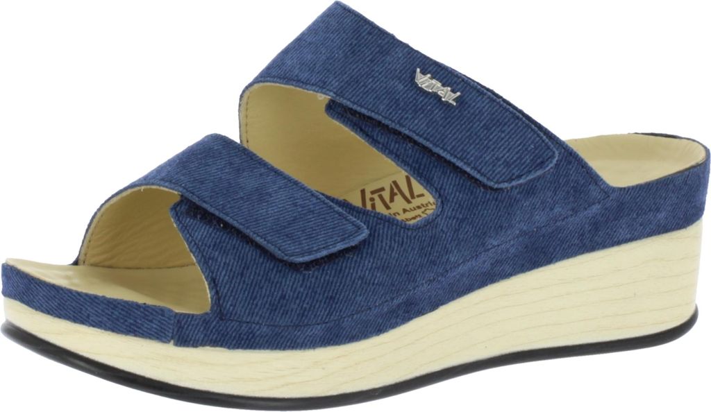 Vital 1603 Lara komfortable und hochwertige Pantoletten Damen mit Massagefussbett aus Leder und rutschfester TPU Sohle | Pantoffel | Hausschuhe Mar...