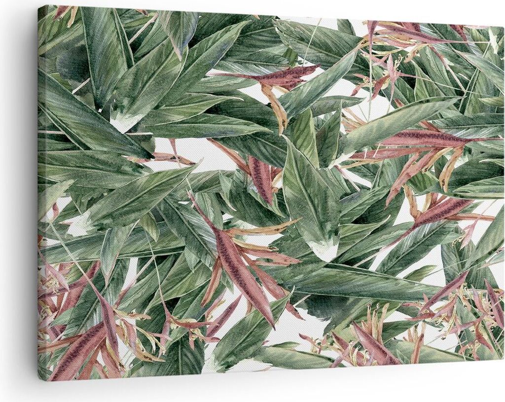Bild auf Leinwand - Leinwandbild - Pflanze Blatt Blume - 70x50cm - Wand Bild - Wanddeko - Wandbilder - Leinwanddruck - Bilder - Kunstdruck - Wandde...