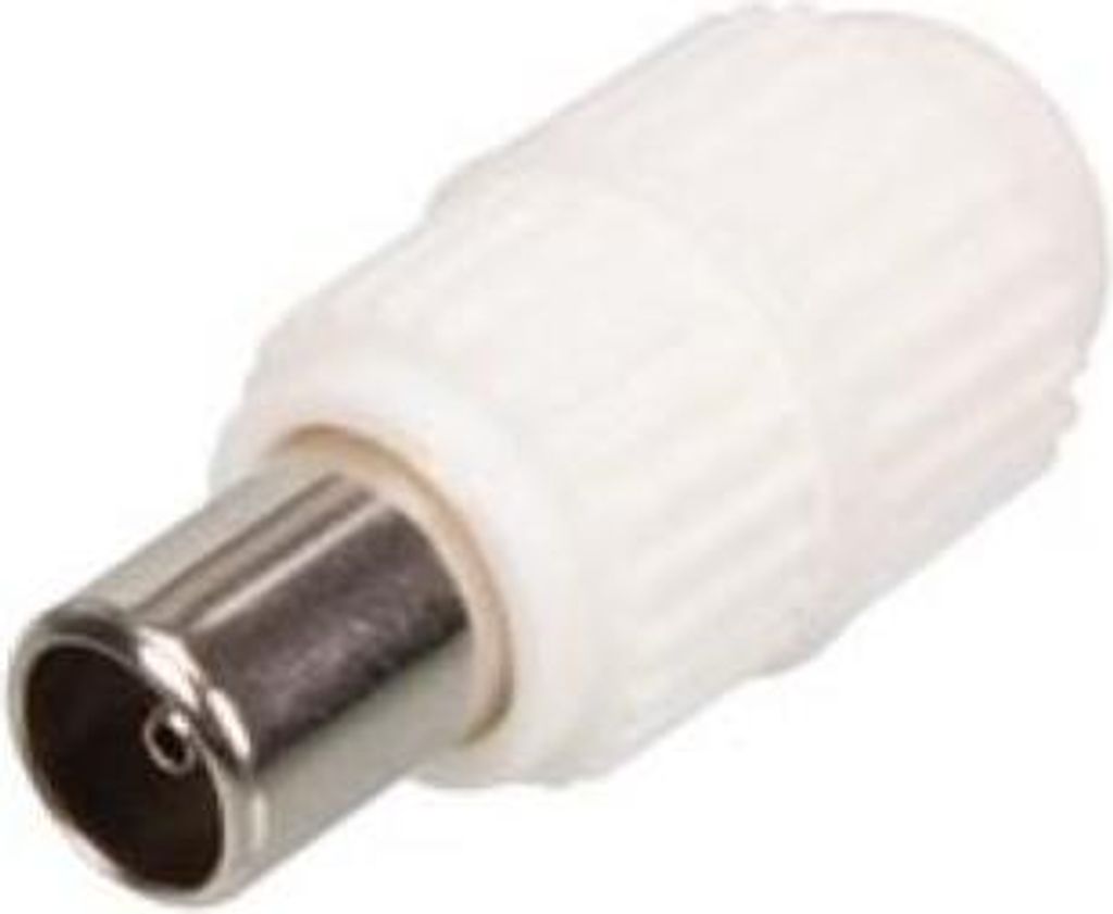 KOAXIALSTECKER 9,5 mm/2,3 mm - PLASTIK - WEIß