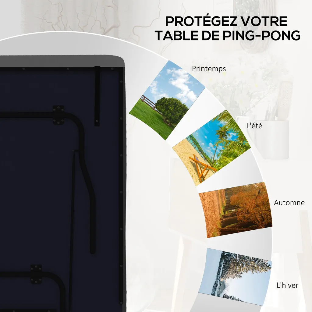 Bâche de protection imperméable pour table de tennis de table pliante - 6