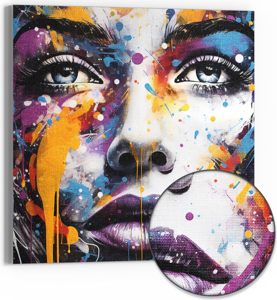 DEQOART Hybrid Leinwand Bild 50x50 cm 'Augen des Produktbild 