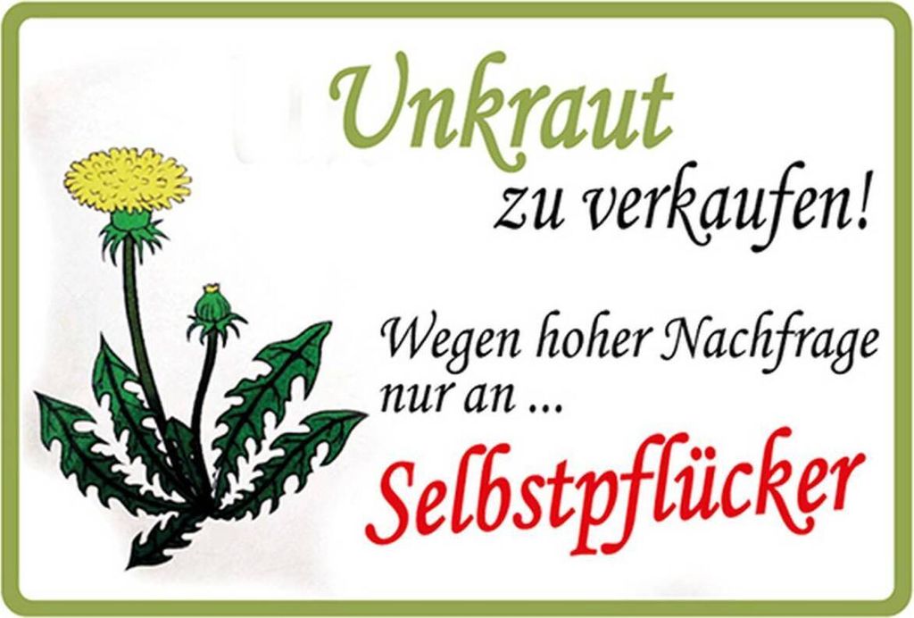 vianmo Holzschild 20x30 cm Unkraut verkaufen Selbstpfücker