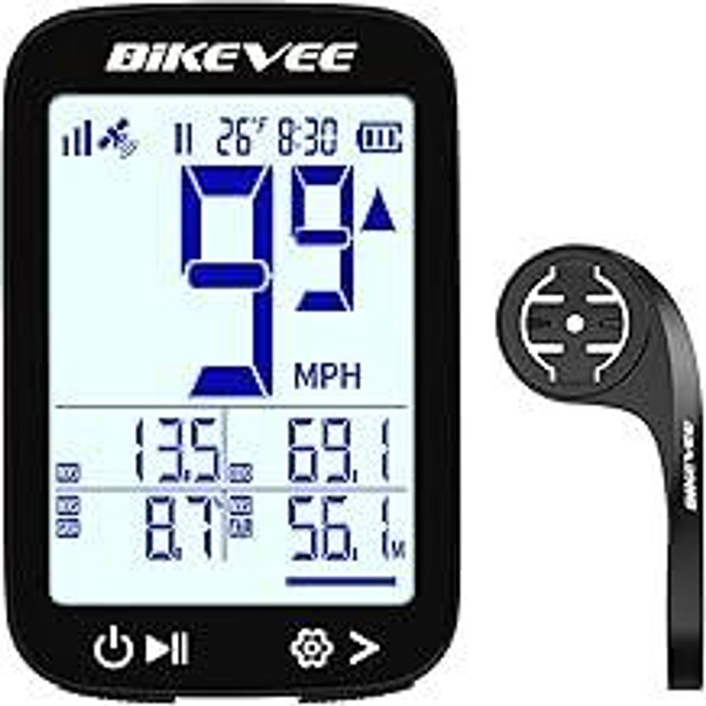 GPS Fahrradcomputer Kabellos Wasserdicht 2.4 Zoll FSTN Display IPX7 28h Akkulaufzeit Leichtes Fahrrad Tacho mit Geschwindigkeit Distanz Höhe Tempe...