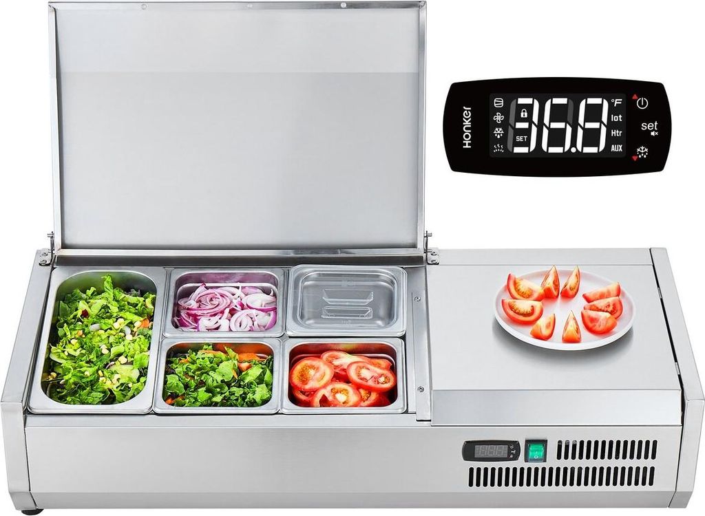 Countertop Refrigerated Salad Pizza Prep Station 140 W Stainless Guard CE