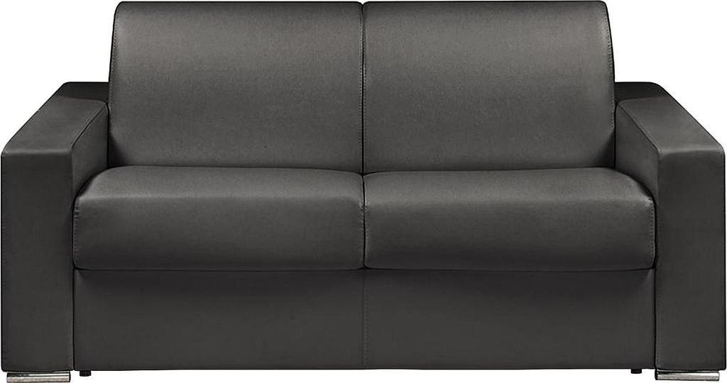 Vente-unique 4905451300975, Sofabett, Wohnzimmer, Schwarz, 2 Sitz(e), Kunstleder, Kunstleder