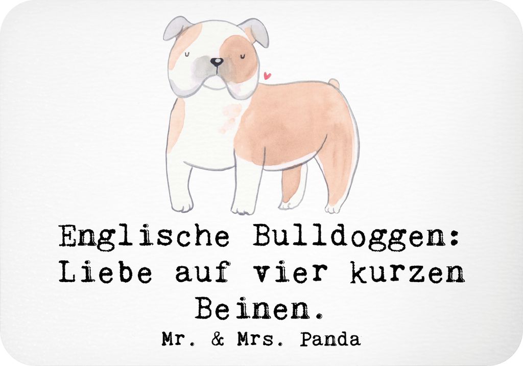 Mr. & Mrs. Panda Kühlschrankmagnet Englische Bulldogge Liebe - Weiß - Geschenk, ruhige Natur, whiteboardmagnet, Freundschaft, wandmagnet, Hundera...