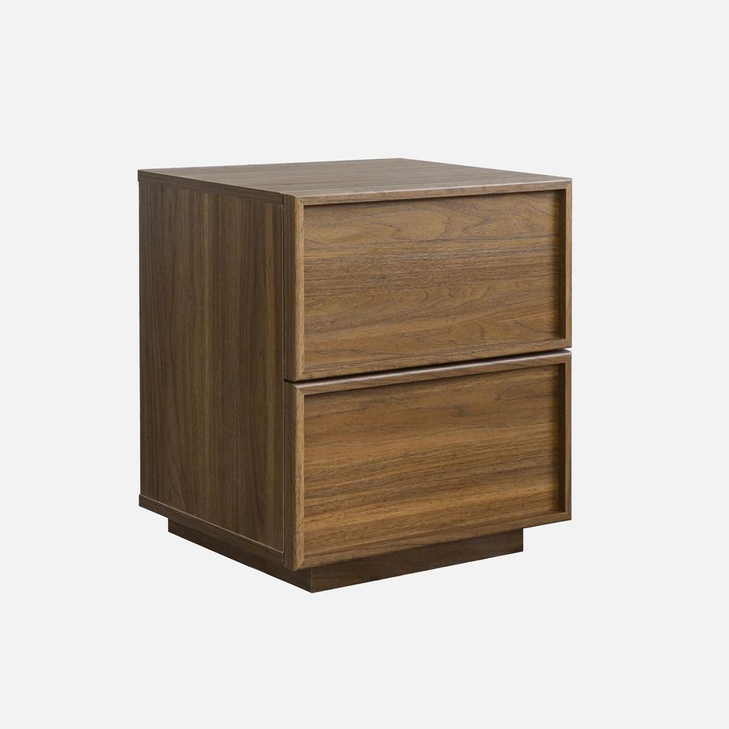 sweeek - Nachttisch mit Holzlook und 2 Schubladen - Produktbild 