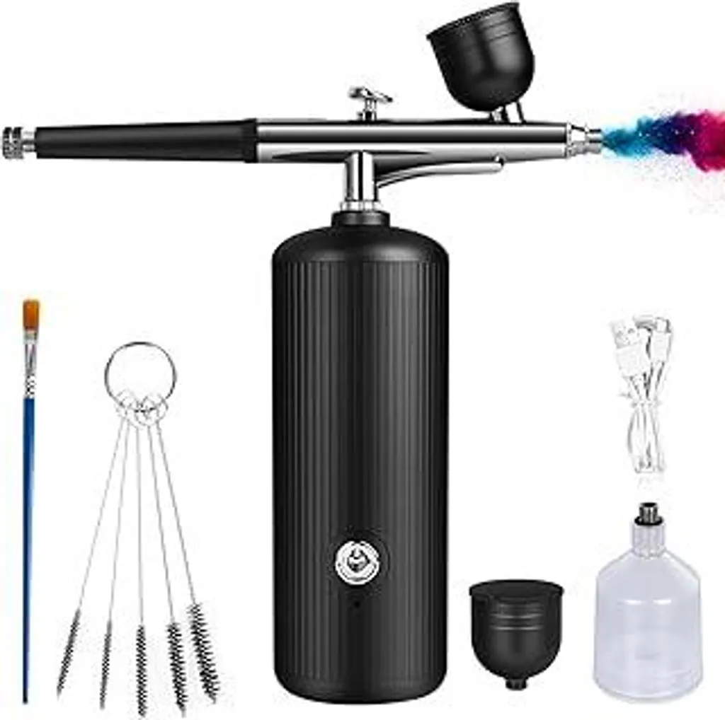 Aerografo Professionale per Barbieri e Parrucchieri - Kit 30PSI Nero