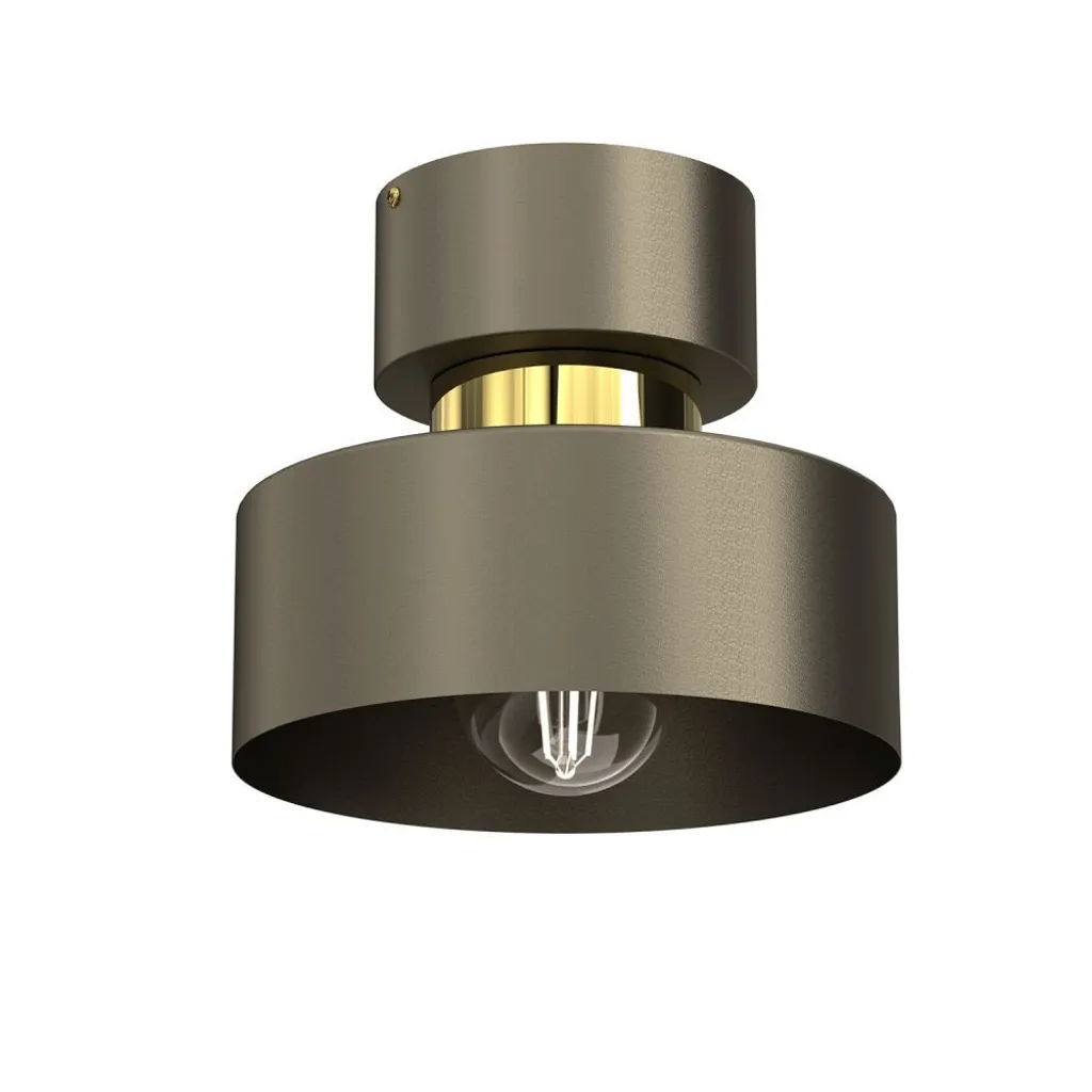 Plafonnier doré Marti 1xE27 finition titane brillant design Luminex
