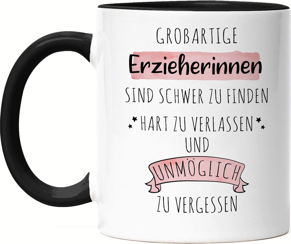 Großartige Erzieherinnen Sind Schwer Zu Finden Tasse Schwarz Dankeschön Geschenk Hart Zu Vergessen