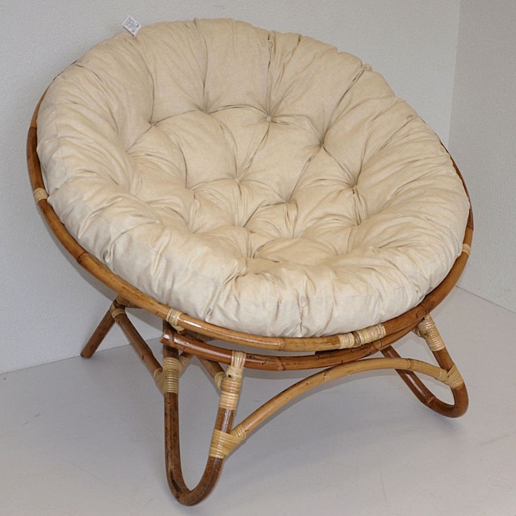Rattanstuhl XXL Rattan Papasansessel / Rattansessel, Papasan inkl. Polster