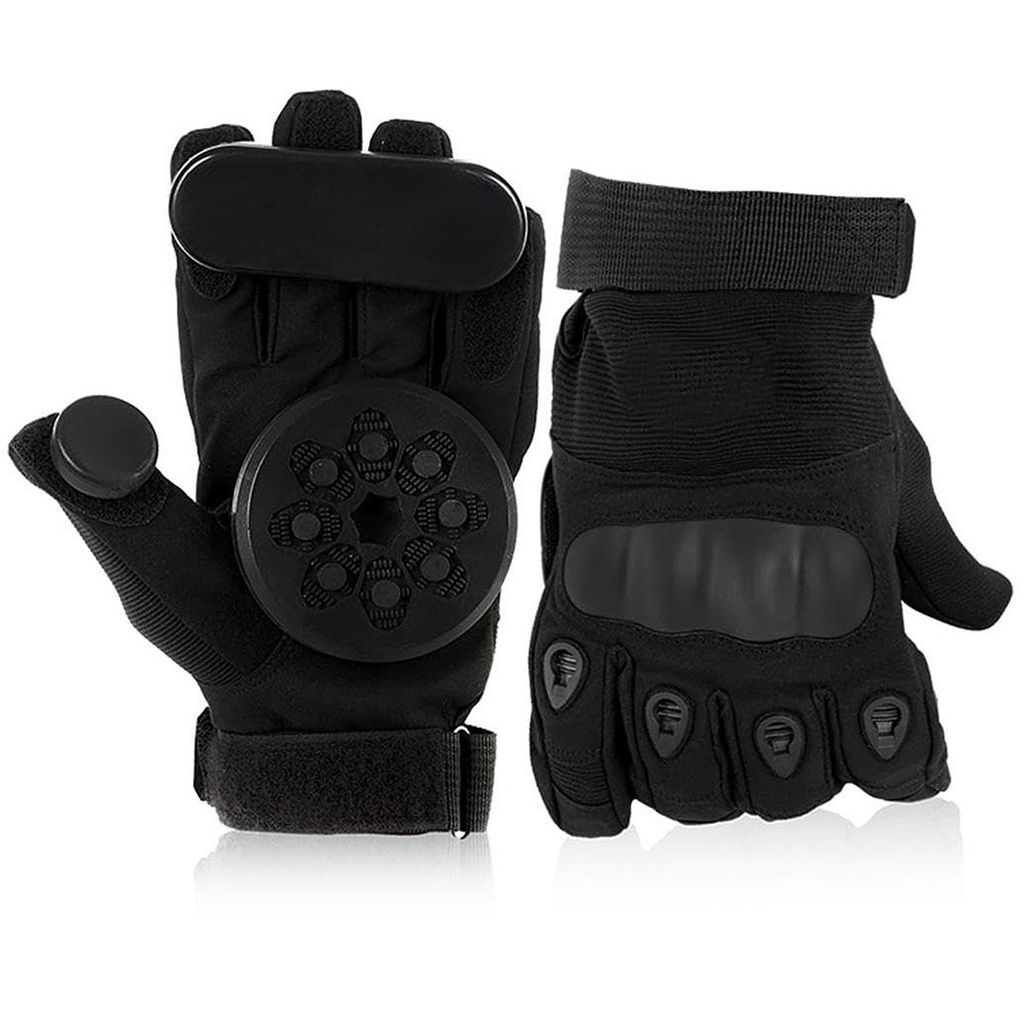 Skateboard-Handschuhe,Longboard-Downhill-Sliding-Handschuhe,mit Funkensteinen,adj.Klettverschluss,zum Verzögern und Bremsen von Downhill-Bergstraßen