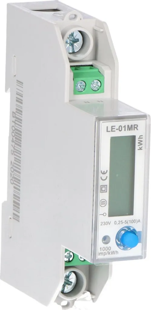 Compteur électrique monophasé LE-01MR RS-485 LCD 100A rail DIN précis