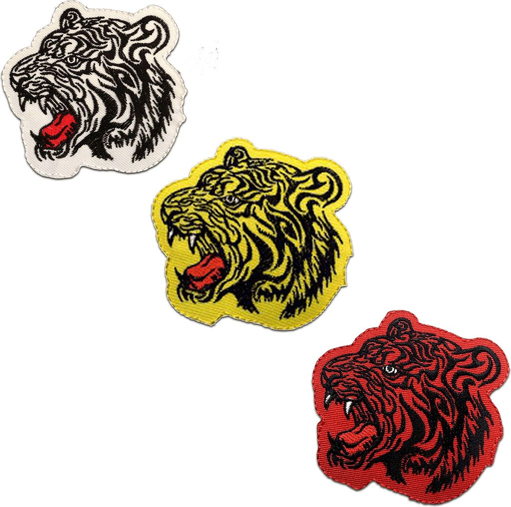 Tiger Tier - Aufnäher, Bügelbild, Aufbügler, Applikationen, Patches, Flicken, Zum Aufbügeln, Größe: 7.5 x 8 cm