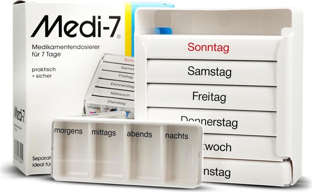 Medi-7 Medikamentendosierer für 7 Tage Tablettenbox, 1 St. Produktbild 