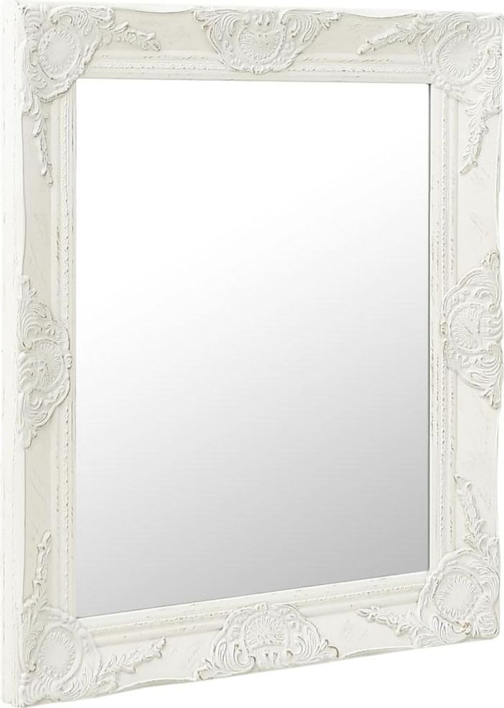 vidaXL Nástenné zrkadlo v barokovom štýle 50x60 cm biele Obrázok produktu 