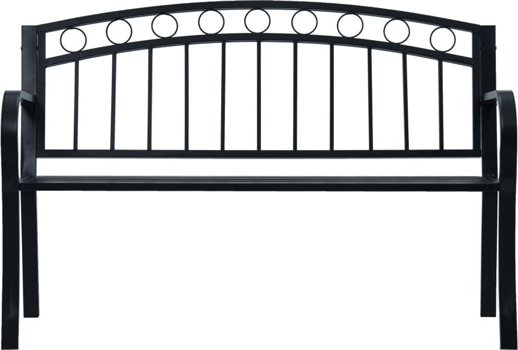 vidaXL Gartenbank 125 cm Schwarz Stahl Produktbild 