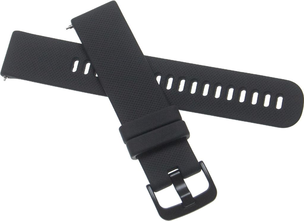 vhbw Ersatz Armband kompatibel mit Garmin Venu SQ Fitnessuhr, Smartwatch - 12,1 + 9,2 cm Silikon schwarz