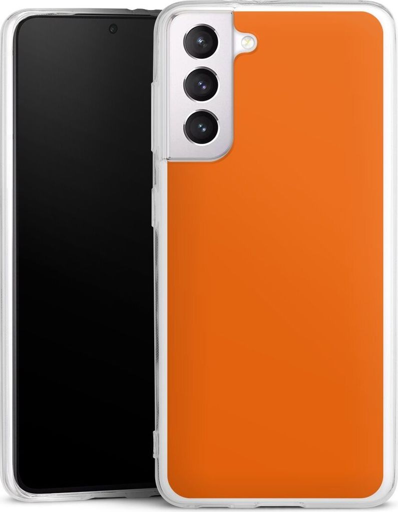 DeinDesign Handyhülle für Samsung Galaxy S21 5G Silikon Hülle Case Smartphone Schutzhülle Farbe einfarbig orange
