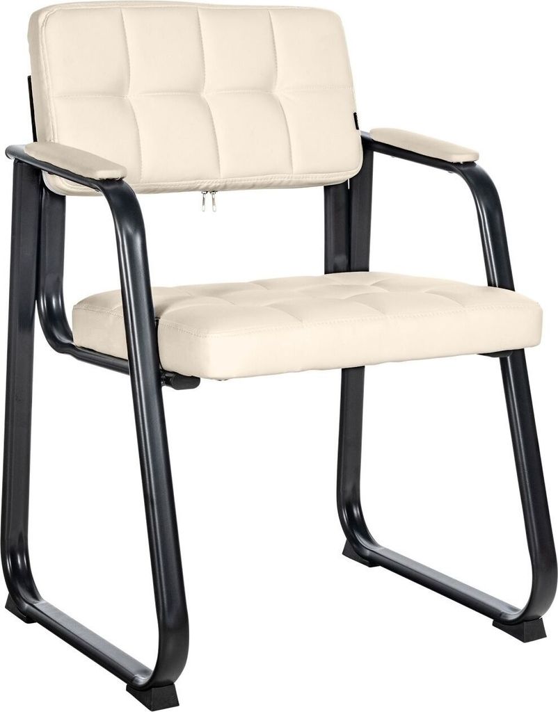 Besucherstuhl Canada B Kunstleder creme
