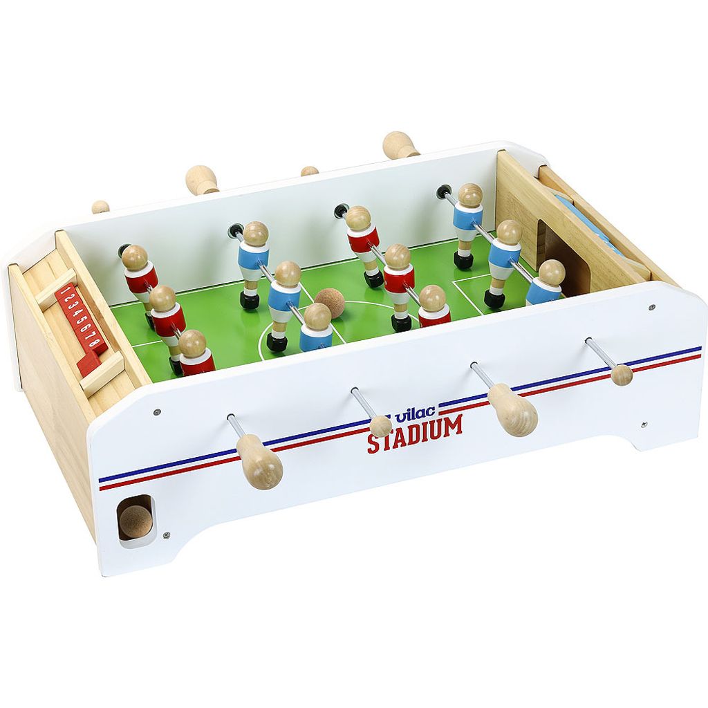Vilac Tischfußball Holzspiel für Kinder mit Korkbällen und Produktbild 