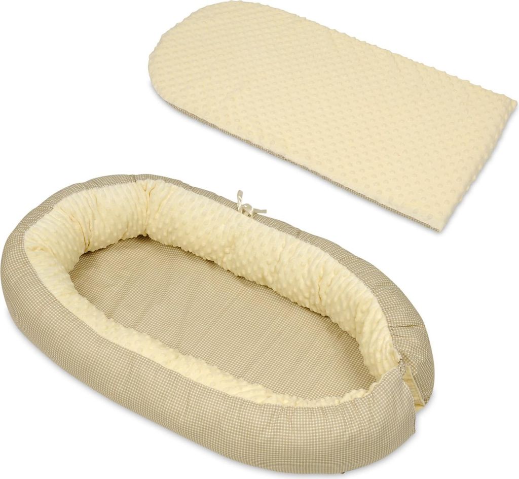 Cocoon Schlafsack beige creme kariert