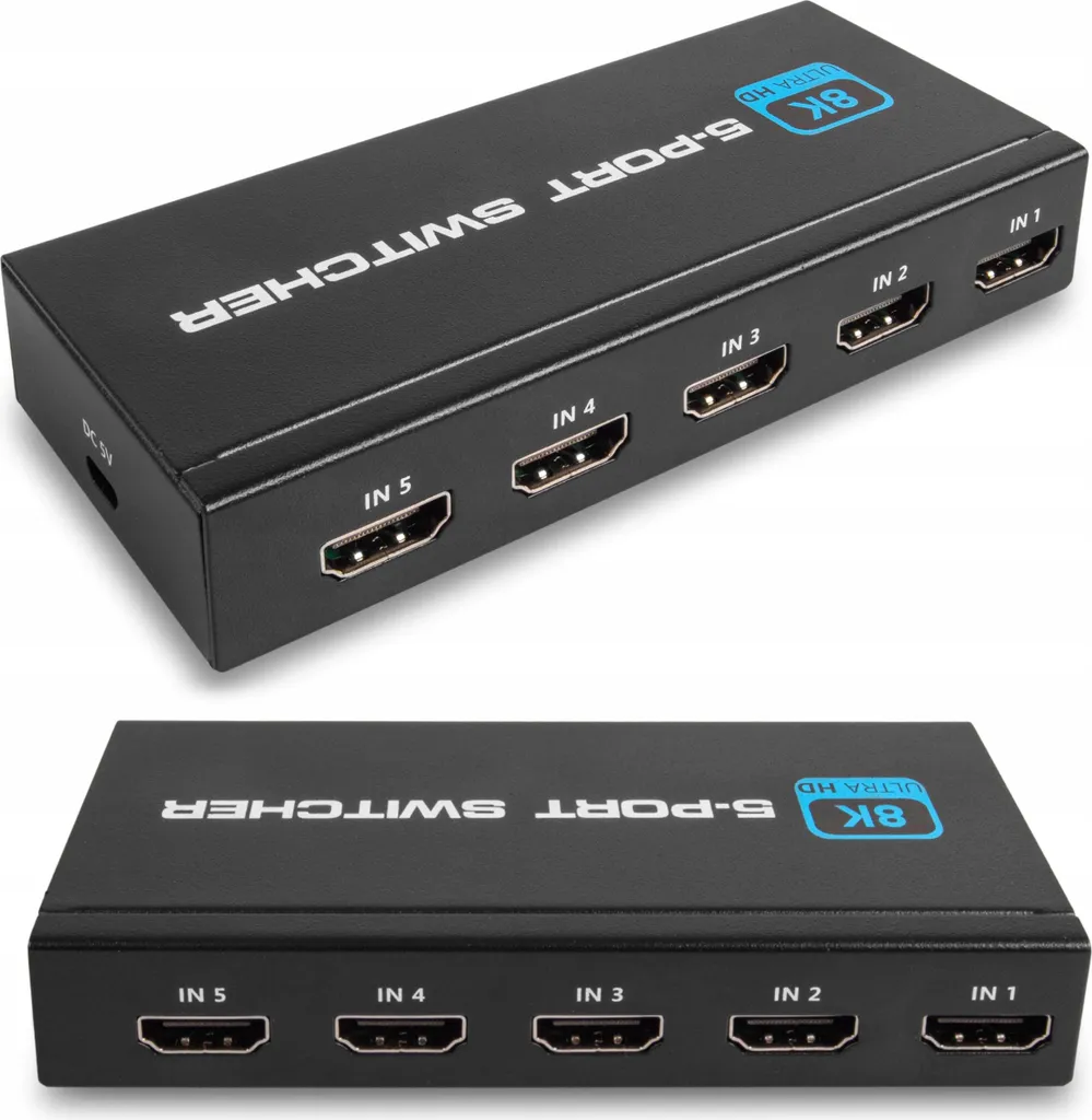 Commutateur HDMI 2.1 5x1 PAWONIK Splitter 8K 60Hz et 4K 120Hz HDR10+