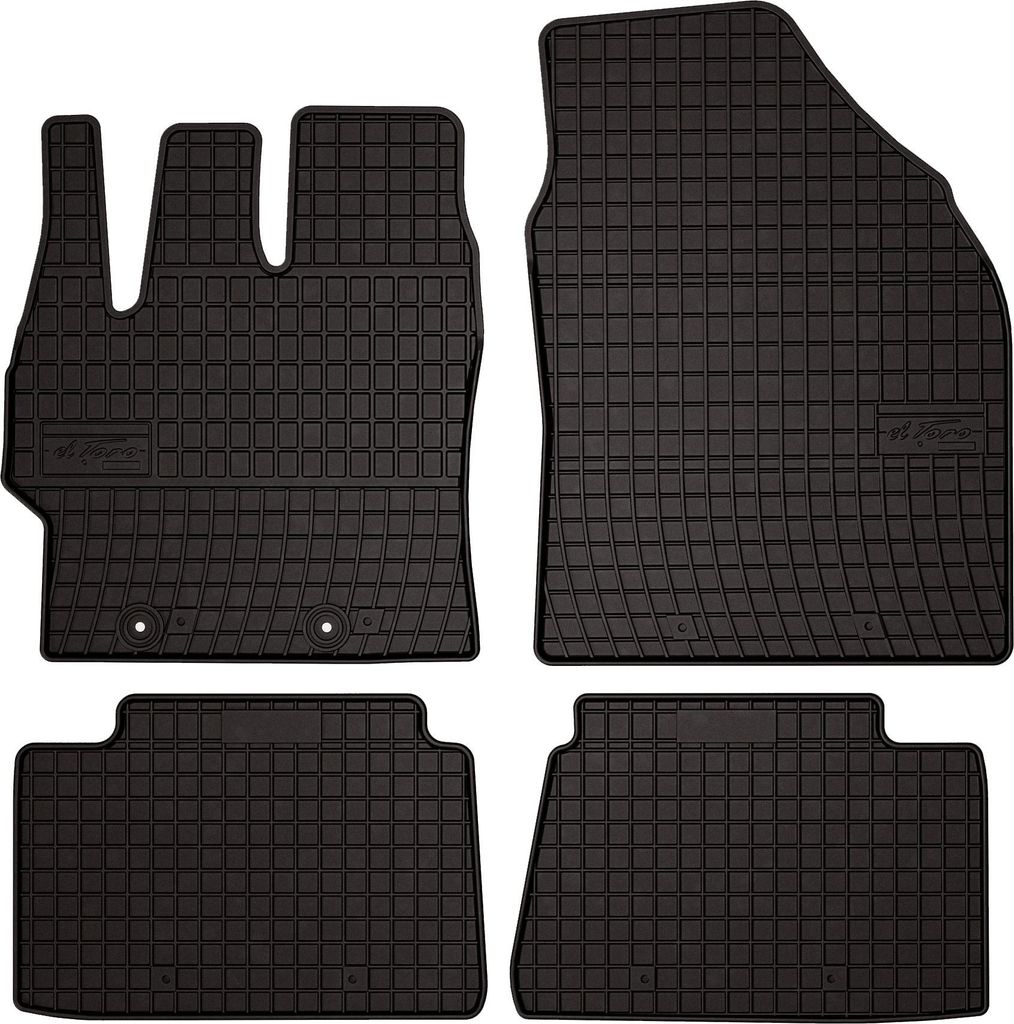 Gummifußmatten passend für Toyota Yaris Cross (Crossover, Bj. 2020-) – schwarz, passgenau, mit Befestigungen set 4 Stk. - Gummi-Automatten
