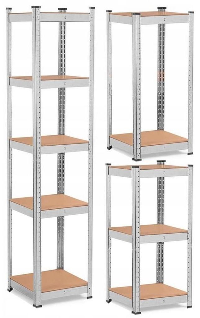 Metallregal für Lager und Garage Silber 5 Regalböden 180 x Produktbild 