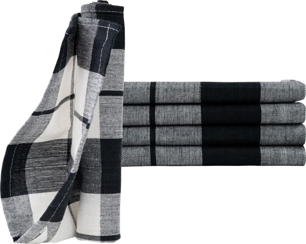 Geschirrtücher 50x70 cm im 12er Set aus 100% Baumwolle, Küchentücher Schwarz