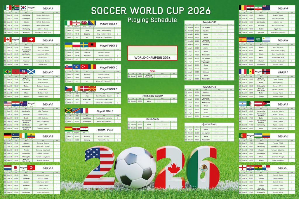 Coppa del Mondo di calcio 2026 – Calendario da parete XXL Immagine del prodotto 