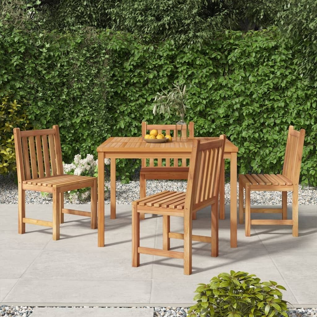 The Living Store 5-tlg. Garten-Essgruppe Massivholz Teak