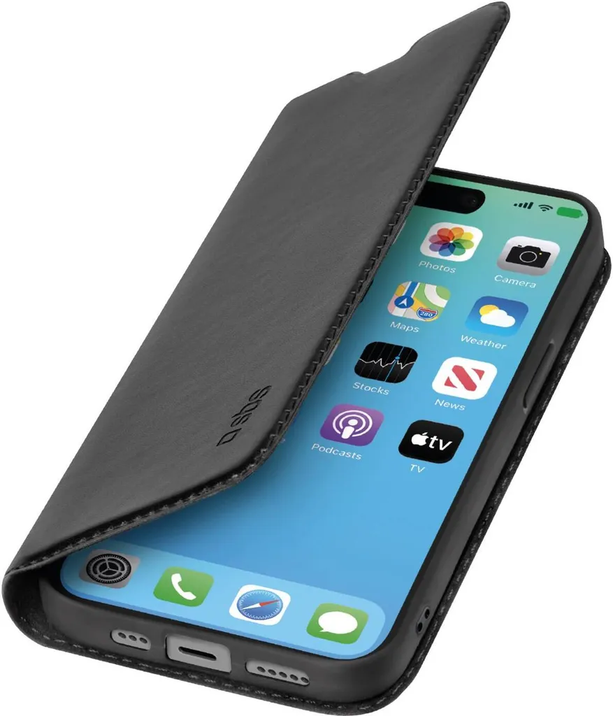 SBS TEBKLITEIP1561PK, Custodia a portafoglio, Apple, iPhone 15 Pro, 17 cm (6,7"), Nero