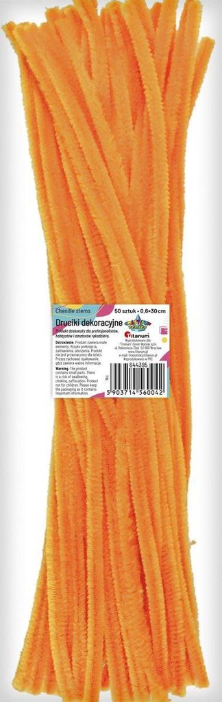 Dekorative orange Drähte 0,6x30 cm 50 Stück Titanum