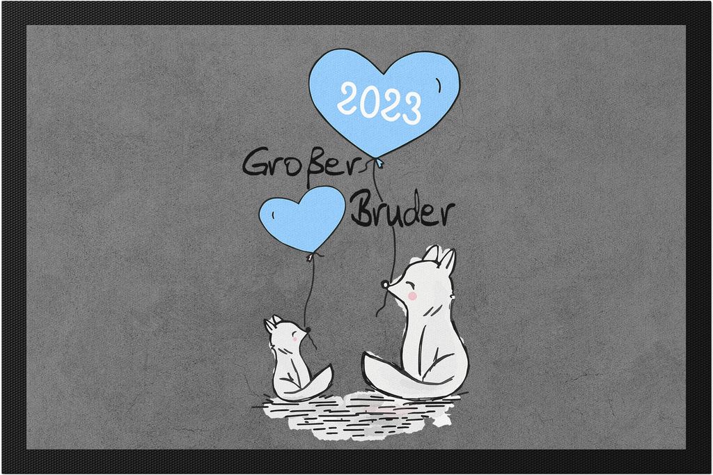 Großer Bruder 2023 Fußmatte Ankündigung Schwangerschaft Brüder Kinder Babynews Süßes Motiv