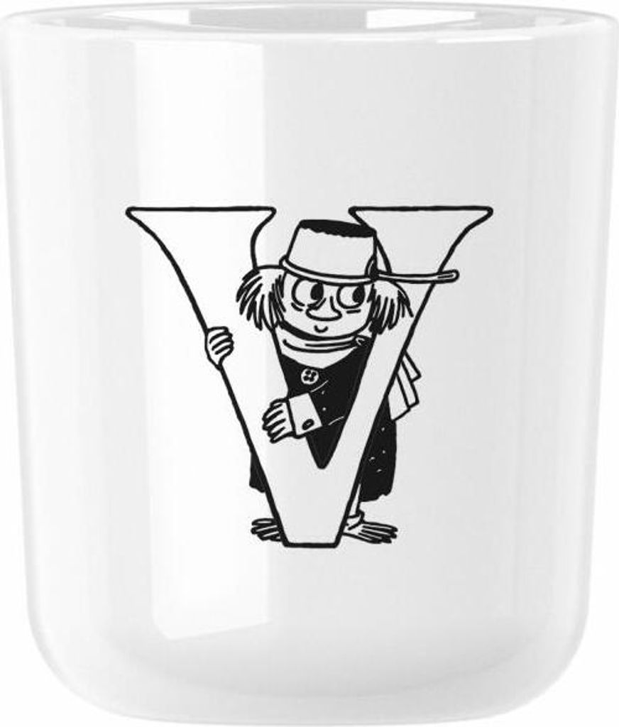 Rig-Tig Tasse Moomin ABC - V, Becher mit Buchstabe, Kunststoff, Weiß, 200 ml, Z00706-V