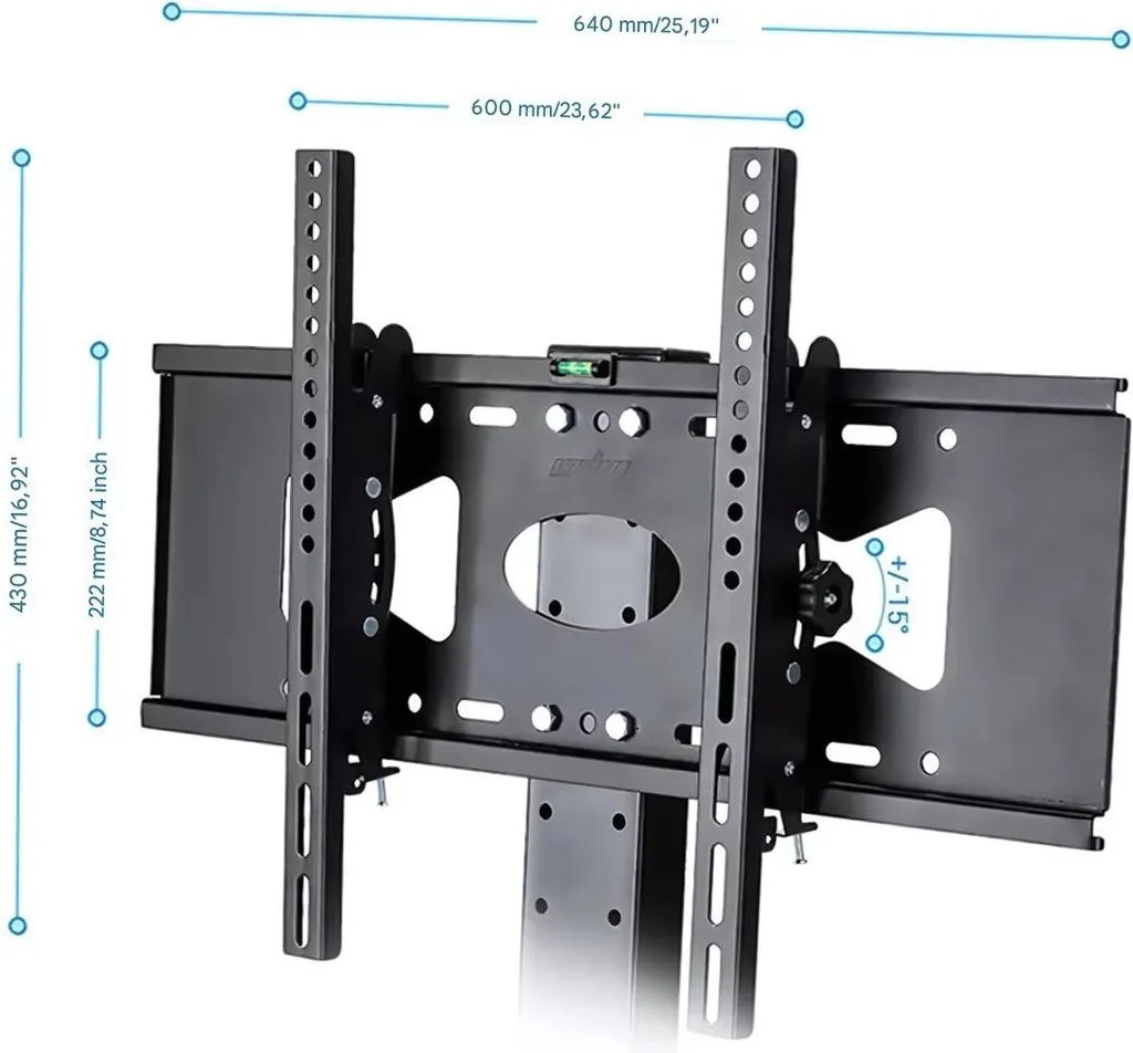 Support TV de table universel avec tablette multimédia 32 à 65 pouces