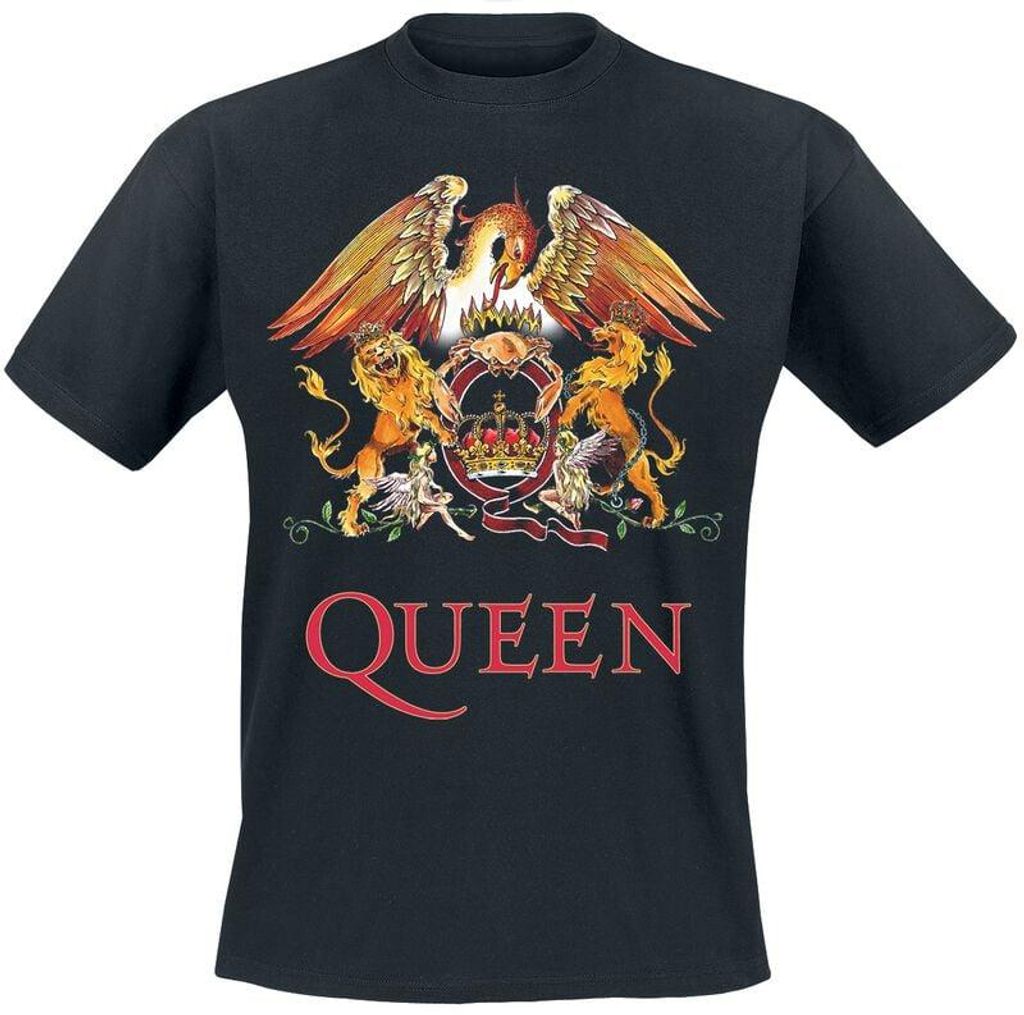 Queen T-Shirt Herren Queen Crest schwarz Band-Merch, Bands Produktbild 