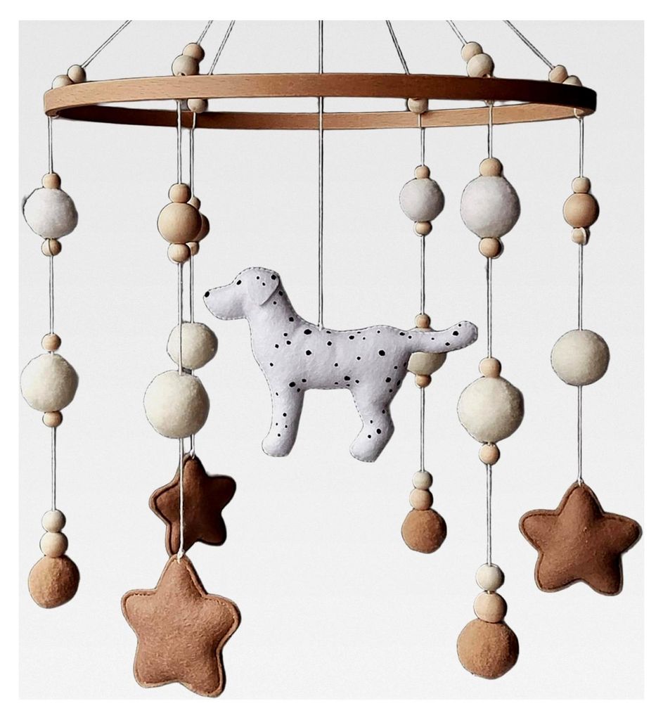 Dalmatiner Baby Mobile – Hunde Mobile für das Babyzimmer – Dekoration für Welpenzimmer – Geschenkidee für Hundeliebhaber zur Babyparty
