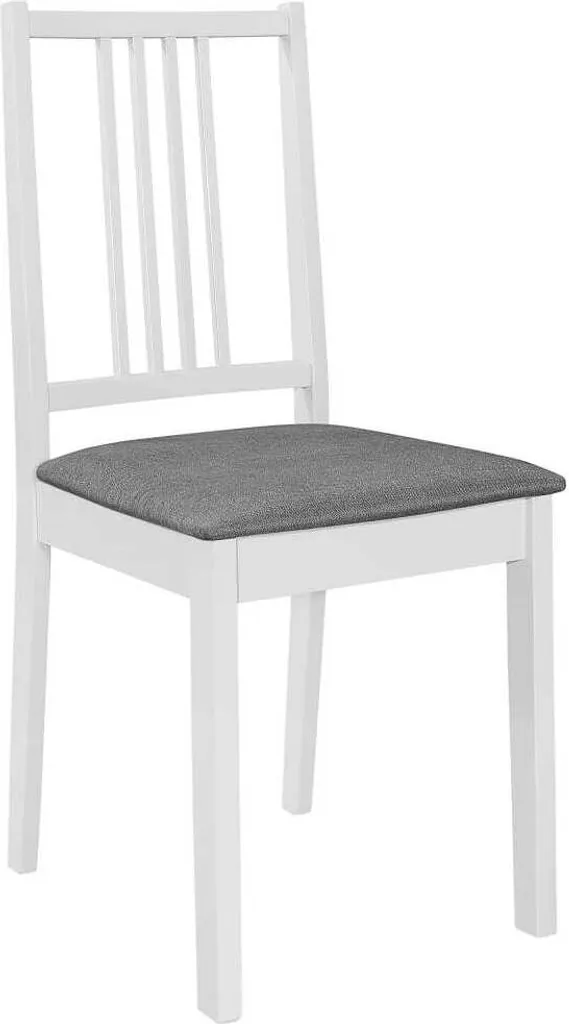Set 2 Sedie da Pranzo vidaXL Legno Massiccio Bianco con Imbottitura