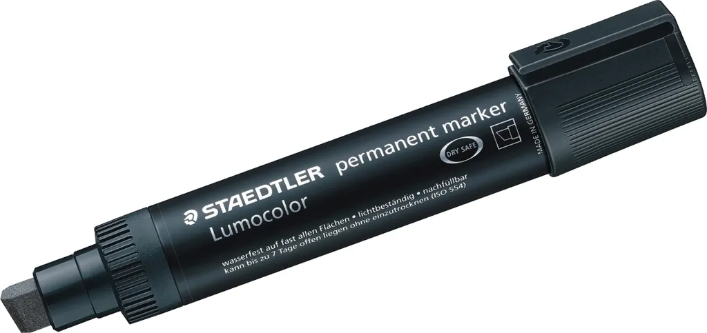 Staedtler Lumocolor 388 Feutre à Pointe Large 10mm Noir - Lot de 5 Pièces