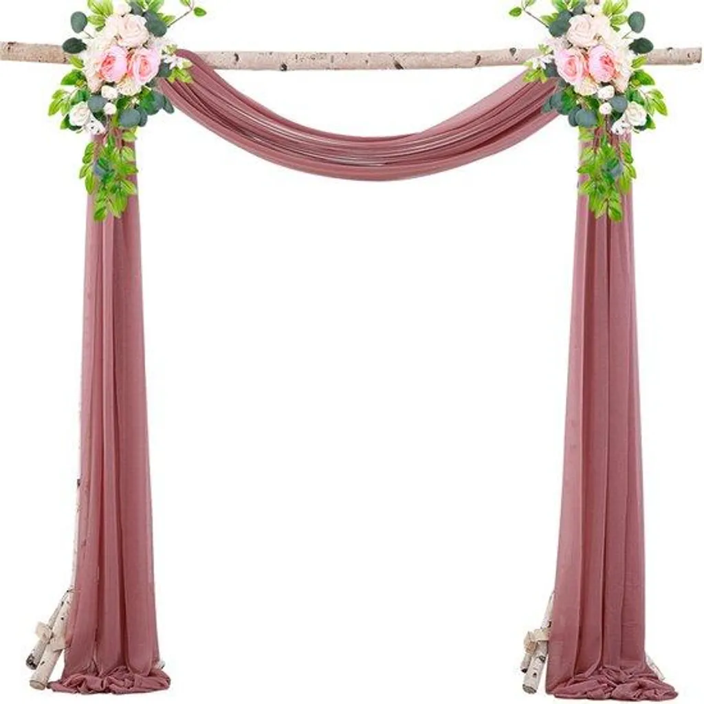 Rideau Mousseline Rouge Foncé 75x100 cm Finition Premium pour Mur de Mariage