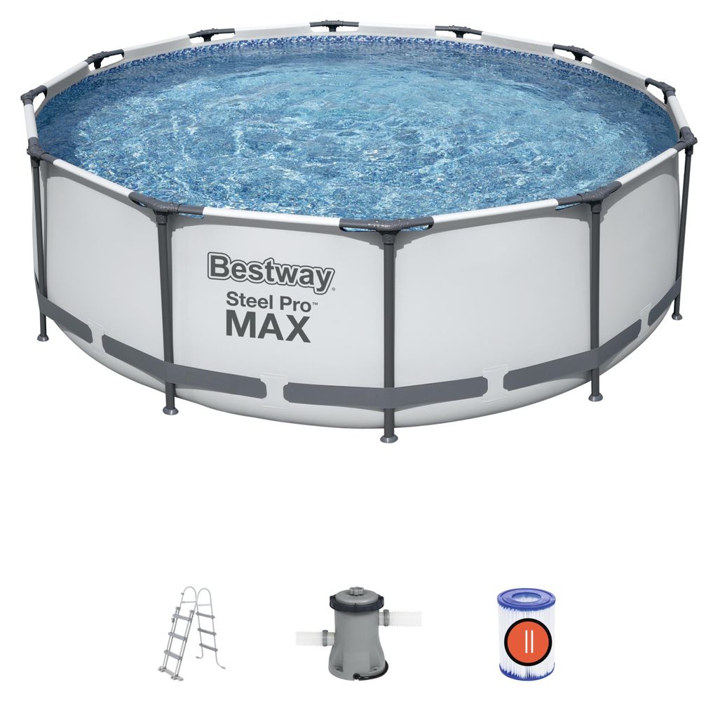Steel Pro Max™ Frame Pool Komplett-Set, rund, mit Produktbild 