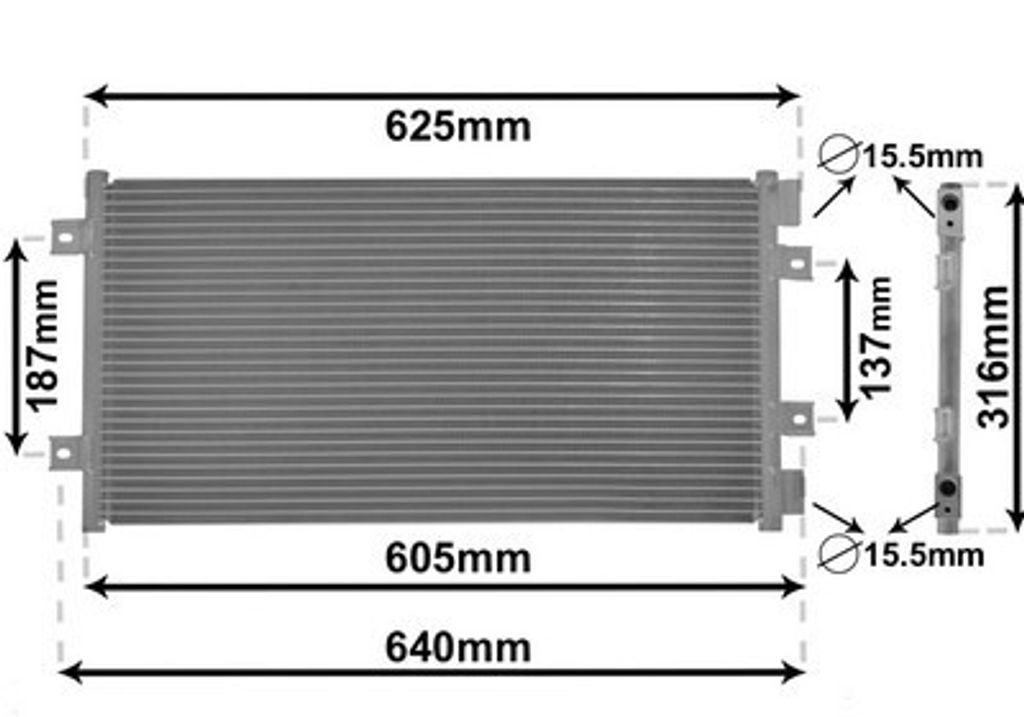 VAN WEZEL 17005247 Kondensator Klimaanlage Klimakondensator für FIAT PUNTO (188)