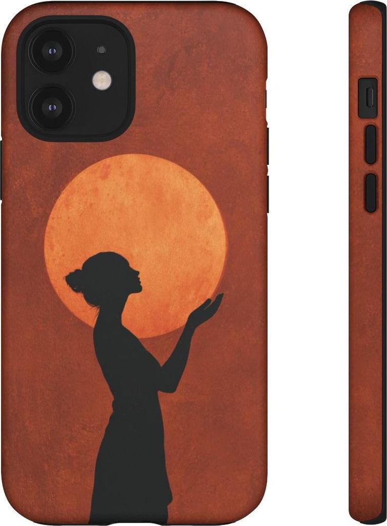 Sonnenfrau im Profil – Hülle Kompatibel mit iPhone 12