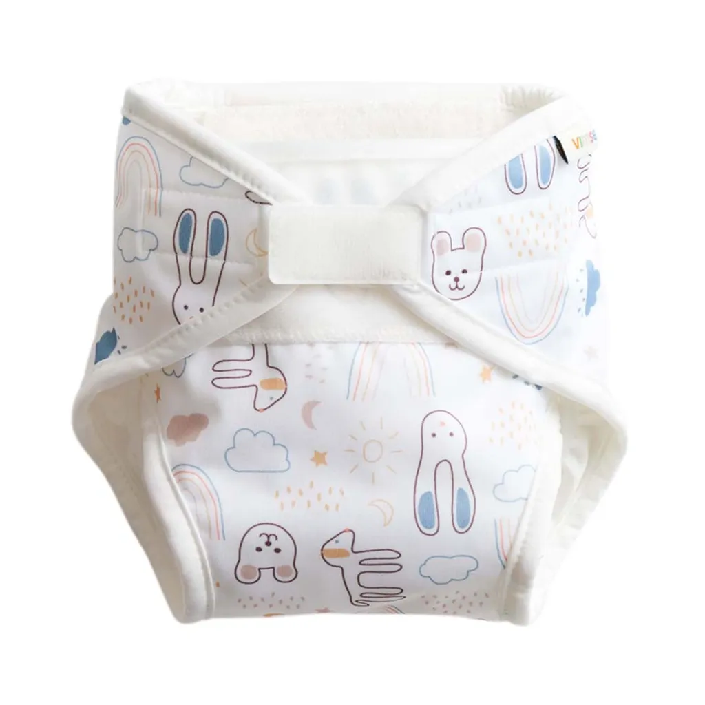 Couche lavable AIO White Teddy XS : anti-fuites et anti-irritations